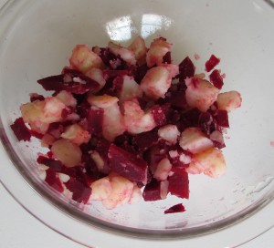 beet hash, before I put it in a saucepan and added cream